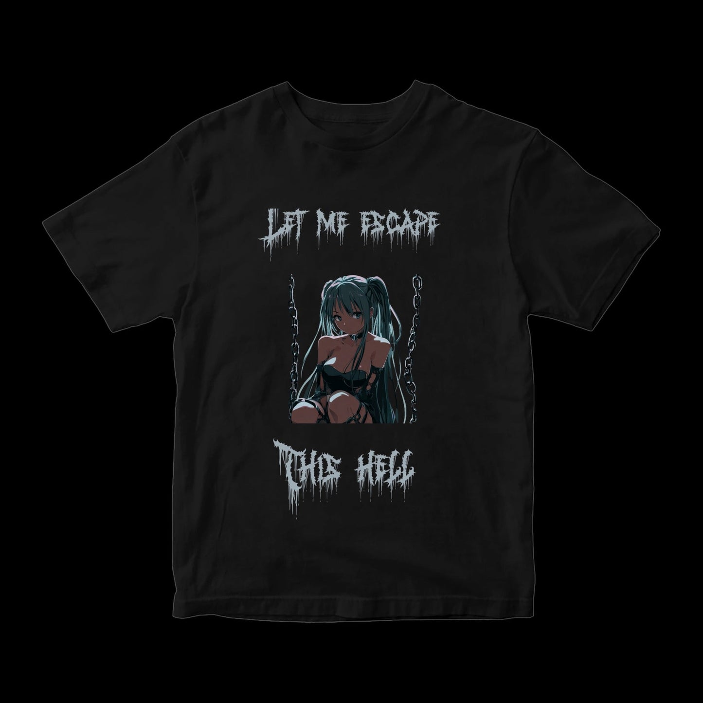 T-shirt oversize deadkitsune "ESCAPE" - #GLITTERxRIN#