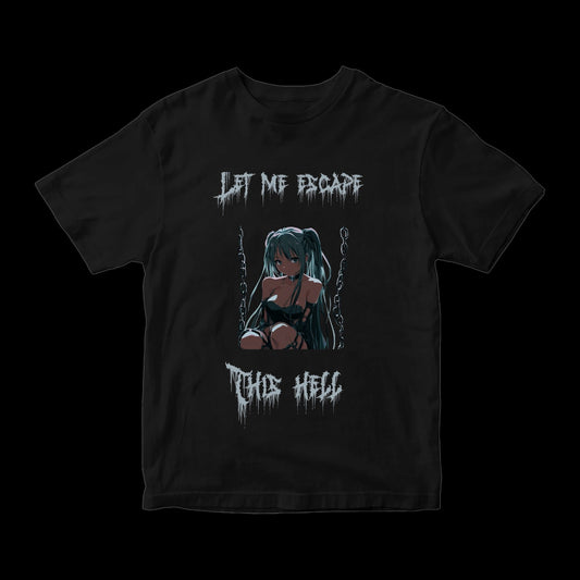 T-shirt oversize deadkitsune "ESCAPE" - #GLITTERxRIN#