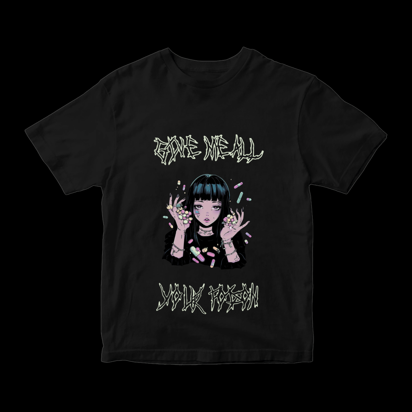T-shirt oversize deadkitsune "Poison" - #GLITTERxRIN#