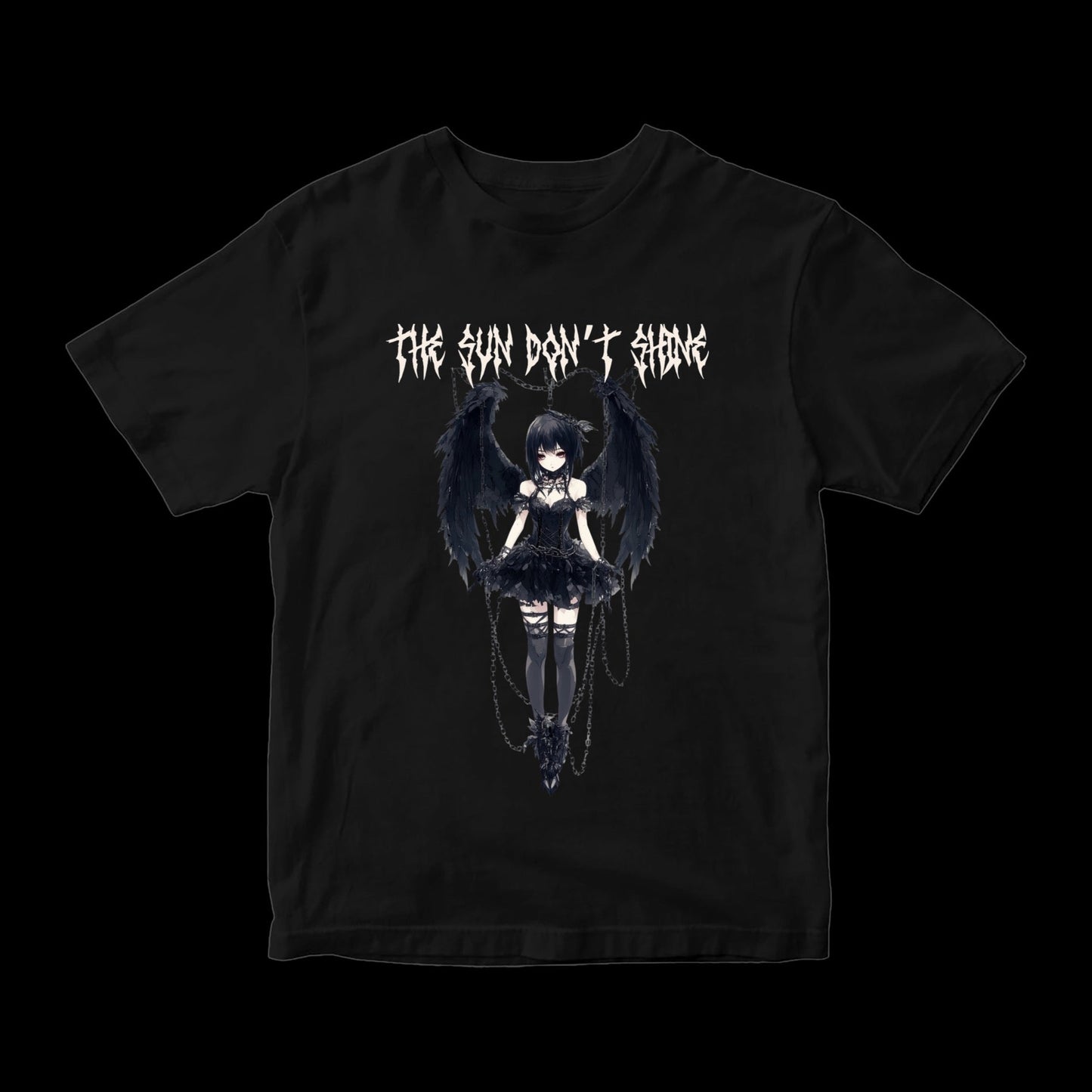 T-shirt oversize deadkitsune "The sun don't shine" - #GLITTERxRIN#